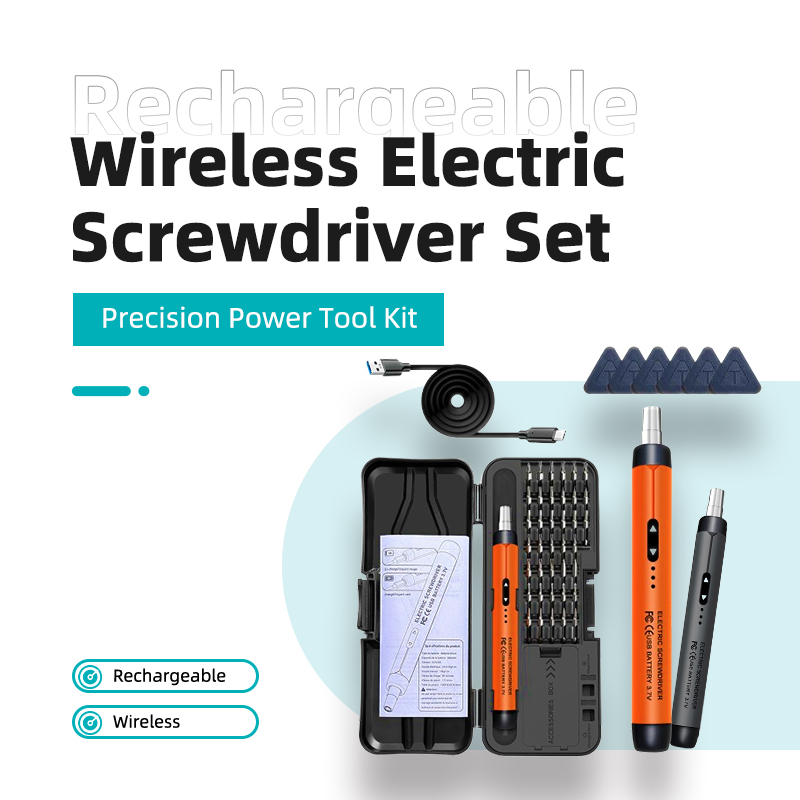 Electric Screwdriver Rechargeable Usb - Elektrikli Tornavida Seti, CRV Hassas Güçlü