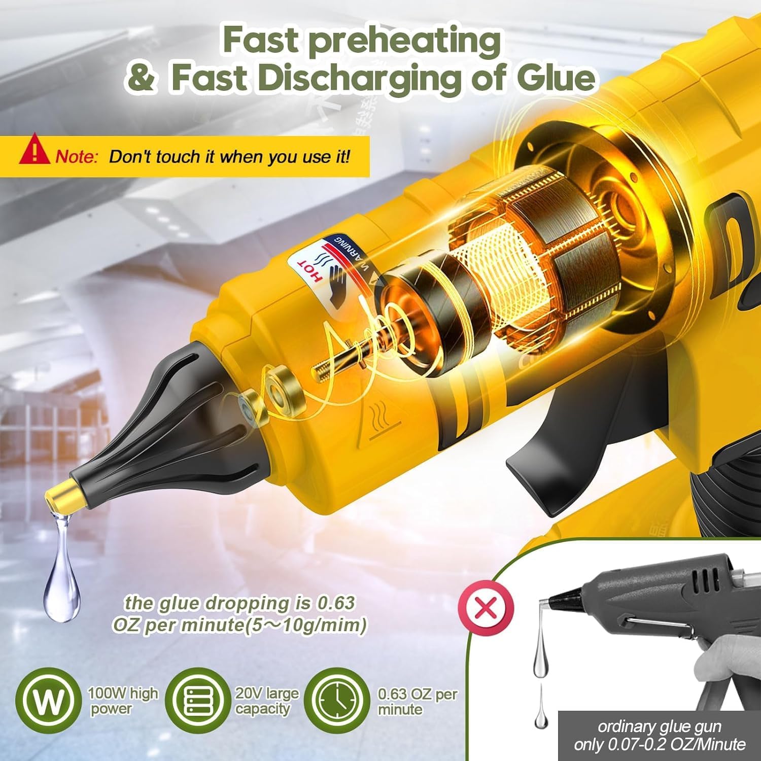 DeWalt 20V Akü için 100W Kablo - Hot Melt Glue Gun Cordless incelemesi ve fiyatı