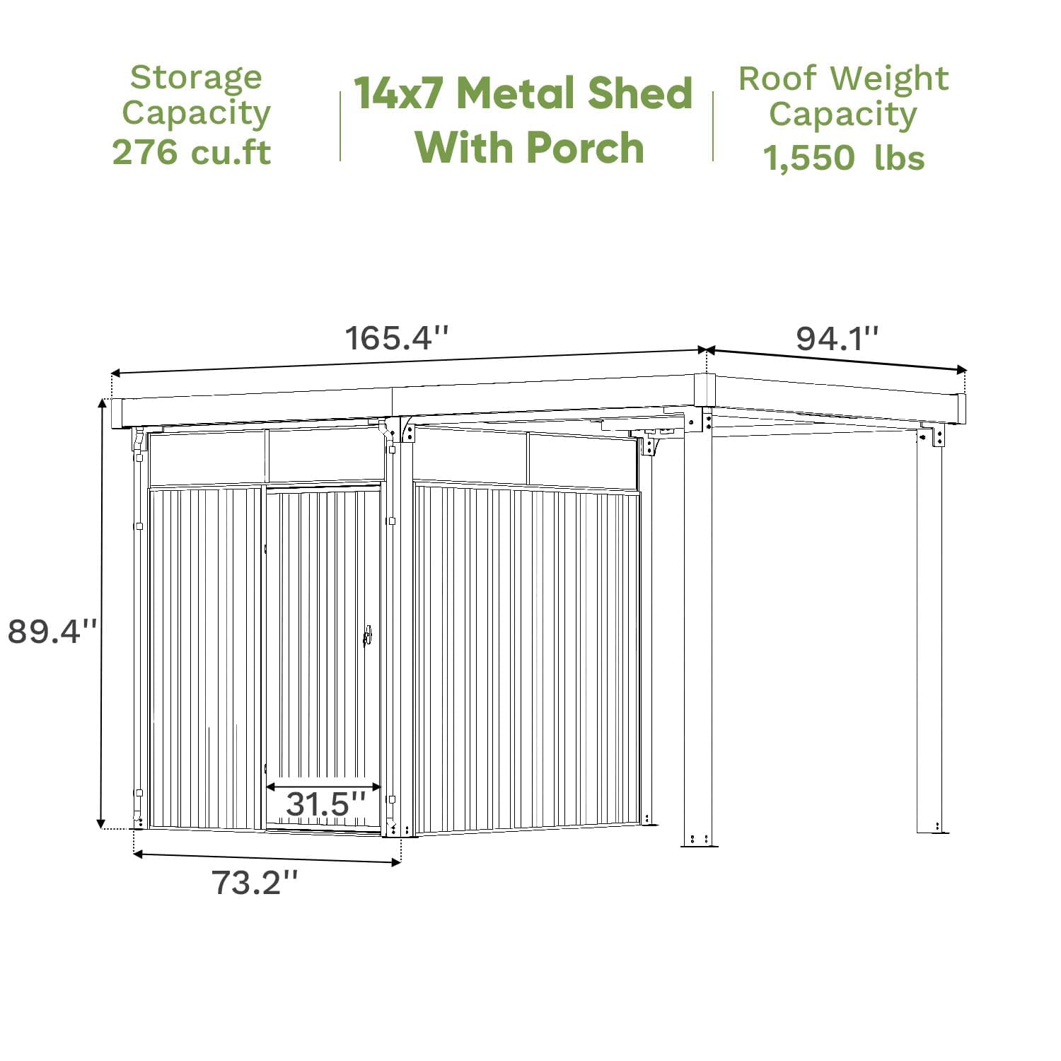14x7 FT Dış Mekan Metal Depola - Garden Tools incelemesi ve fiyatı