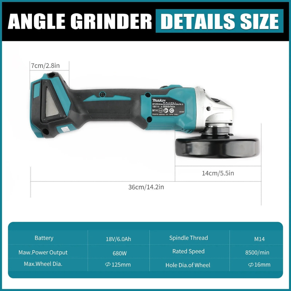 2026 Makita DGA404 125 mm Açıl - Brushless Angle Grinder Battery Powered incelemesi ve fiyatı