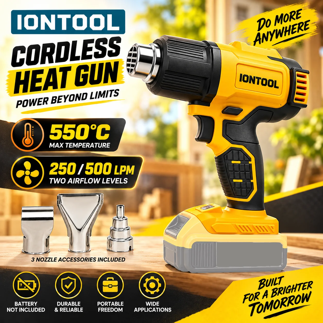 IONTOOL 550 ℃   Kablosuz Isı T - Cordless Heat Gun For Shrink Tubing incelemesi ve fiyatı