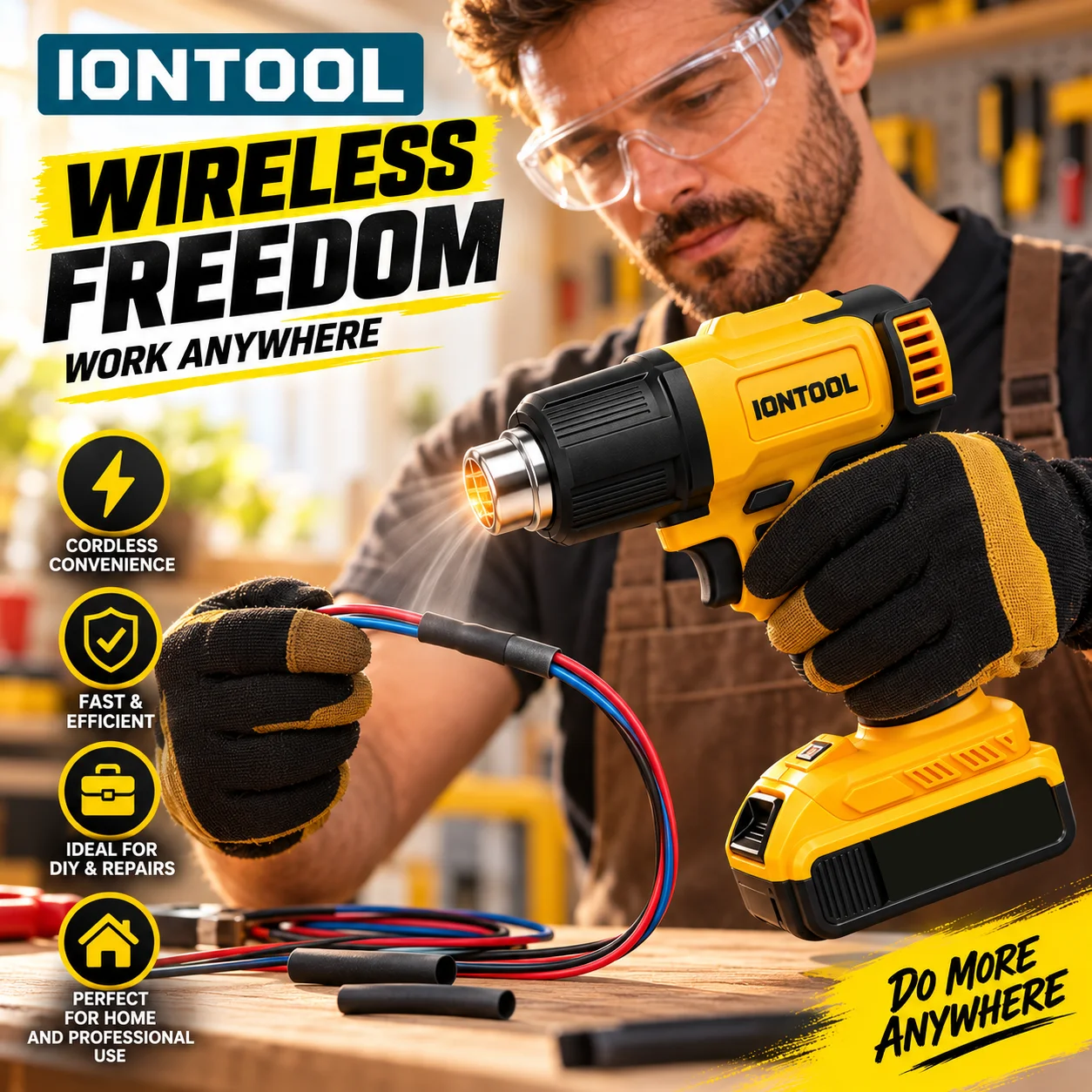 IONTOOL 550 ℃   Kablosuz Isı T - Cordless Heat Gun For Shrink Tubing incelemesi ve fiyatı