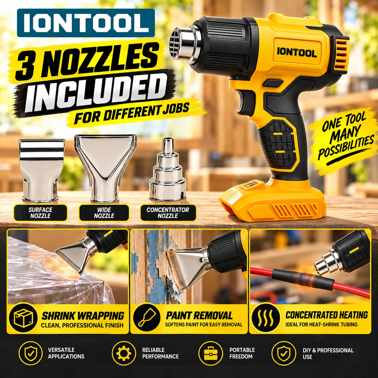IONTOOL 550 ℃   Kablosuz Isı T - Cordless Heat Gun For Shrink Tubing incelemesi ve fiyatı